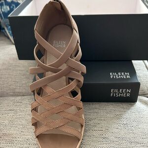Eileen Fisher Beige Strappy Sandals